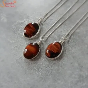 cats eye silver pendant