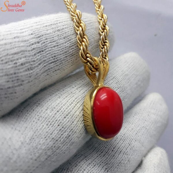 certified coral pendant