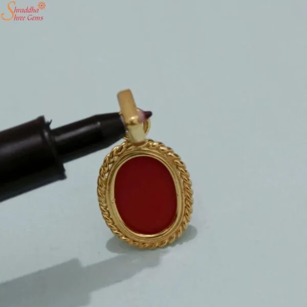 coral panchdhatu pendant