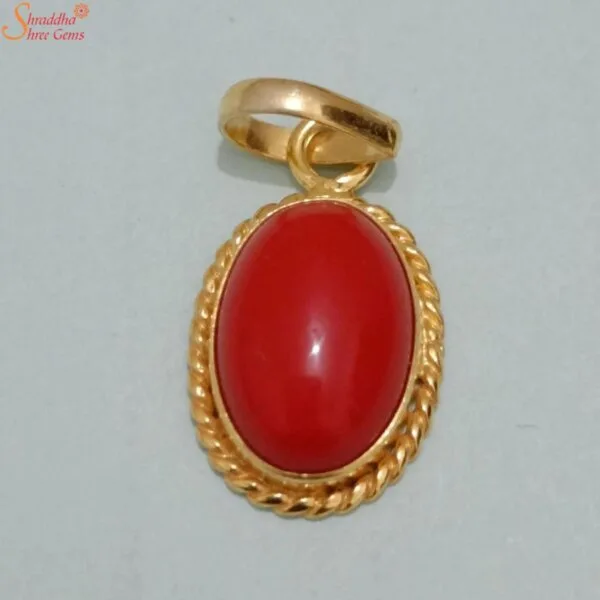 coral panchdhatu pendant