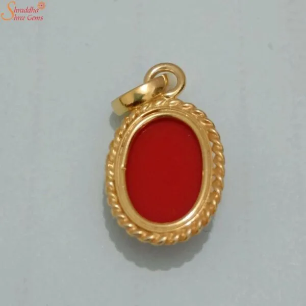 coral panchdhatu pendant