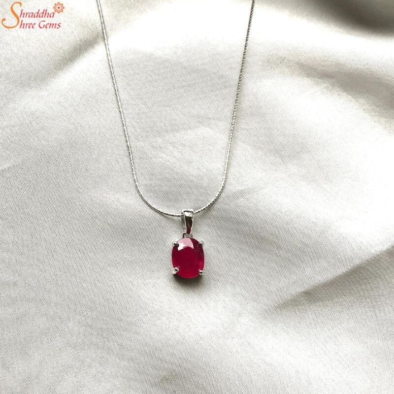 Lab Created Ruby Pendant 925 Sterling Silver Party For Women Imitation Red  Heart Shape Gemstone Necklace Female Anniversary Gift