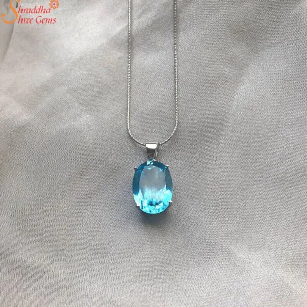 large blue topaz necklace