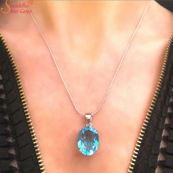 large blue topaz necklace