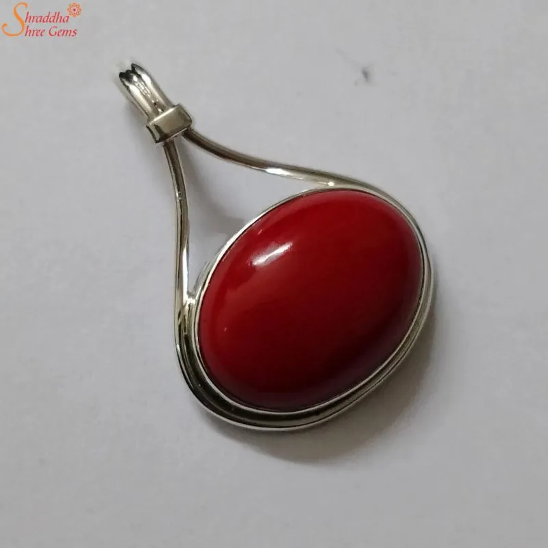 large coral pendant