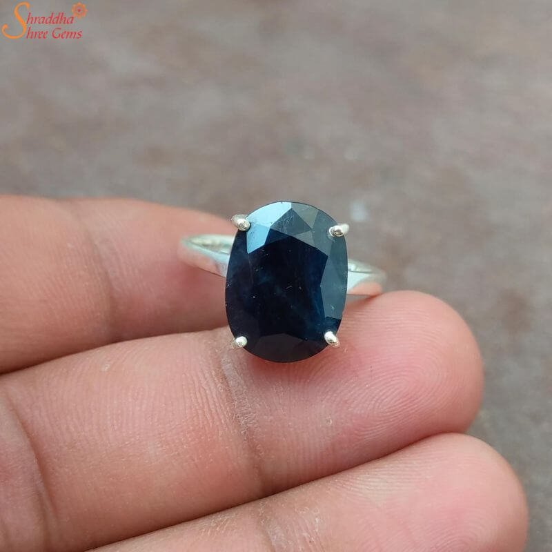 Imitation 10 Gram 15.25 Ratti 14.65 Carat A+ Quality Natural Blue Sapphire  Neelam Gemstone Gold Plated Adjustable Ring for Women's and Men' in Bikaner  at best price by Pratima Imitation Jewellery - Justdial