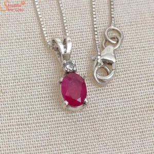 natural ruby gemstone pendant