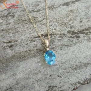 oval blue topaz necklace