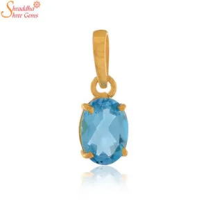 oval blue topaz panchdhatu pendant