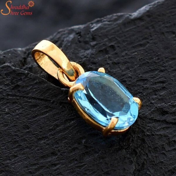 oval blue topaz panchdhatu pendant