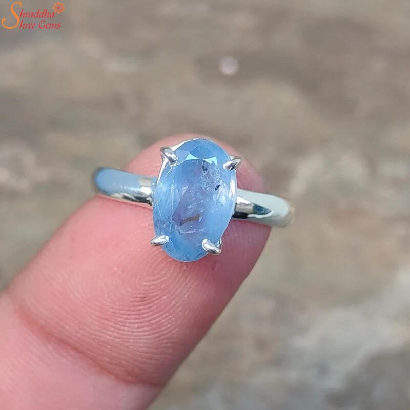 Oval Ceylon Blue Sapphire (Neelam) Gemstone Ring