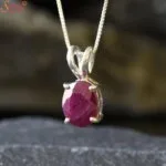 oval ruby gemstone pendant