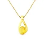 oval shape yellow sapphire pendant