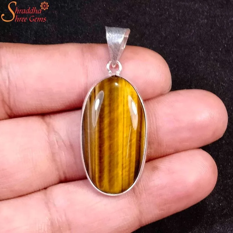 oval tigers eye pendant