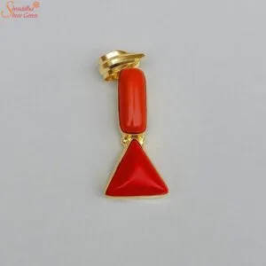 oval triangle coral pendant