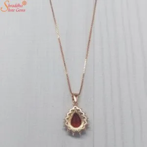 pear red garnet pendant
