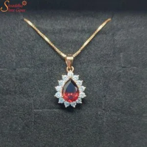 pear red garnet pendant