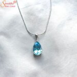 pear shape blue topaz pendant