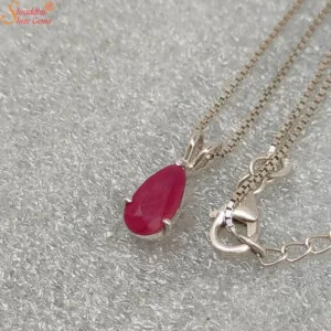 pear shape ruby gemstone pendant