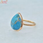 pear shape turquoise gemstone ring