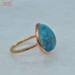 pear shape turquoise gemstone ring