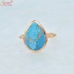 pear shape turquoise gemstone ring