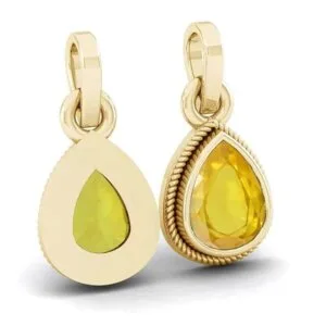 pear shape yellow sapphire gemstone