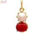 pearl and coral pendant