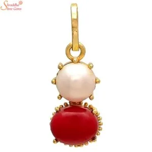 pearl and coral pendant