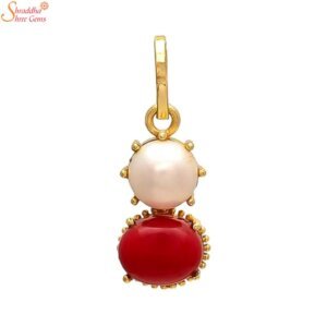 pearl and coral pendant