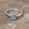 round blue sapphire gemstone ring