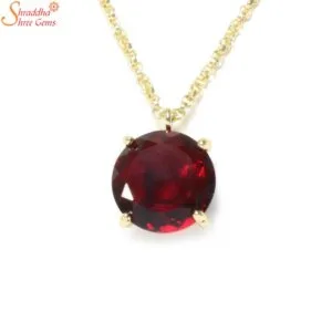 round garnet necklace