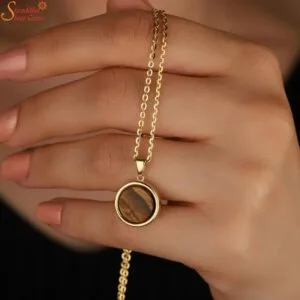 round tiger eye necklace