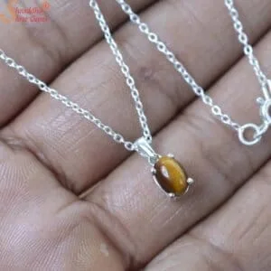 silver cats eye pendant