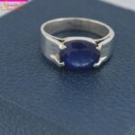 sterling silver blue sapphire gemstone ring