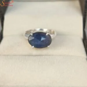 sterling silver blue sapphire ring
