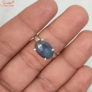 sterling silver blue sapphire ring