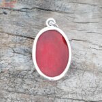 sterling silver coral pendant