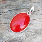 sterling silver coral pendant