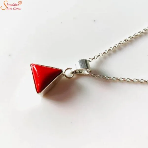 triangle shape coral pendant