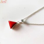 triangle shape coral pendant