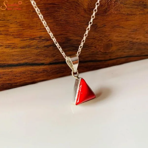 triangle shape coral pendant