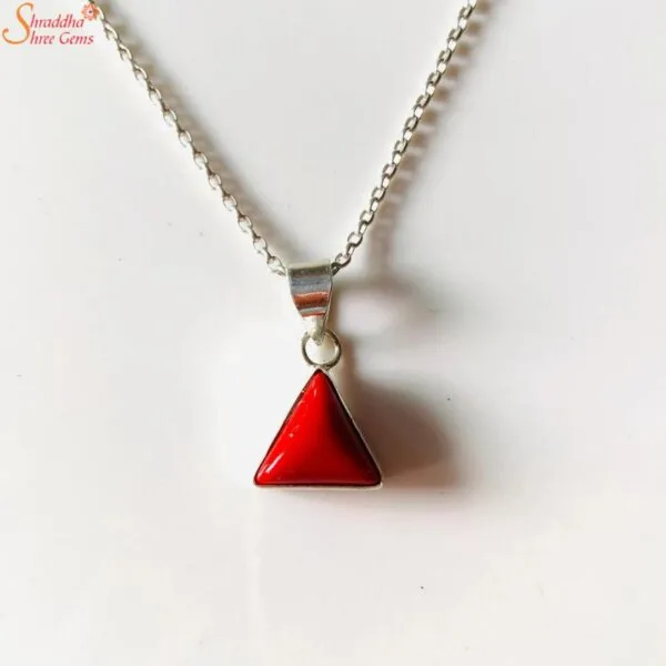 triangle shape coral pendant