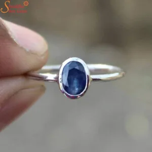 unheated blue sapphire ring