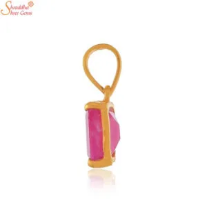 emerald shape ruby gemstone pendant
