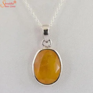 yellow sapphire gemstone pendant