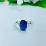 blue sapphire silver ring