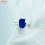 blue sapphire silver ring