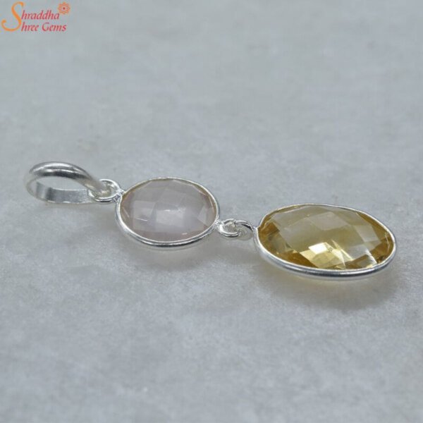 citrine and rose quartz pendant