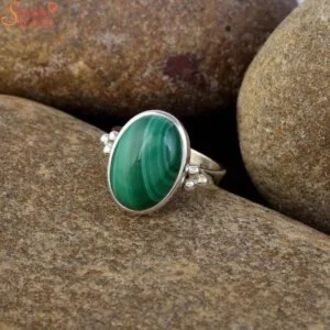 natural malachite ring
